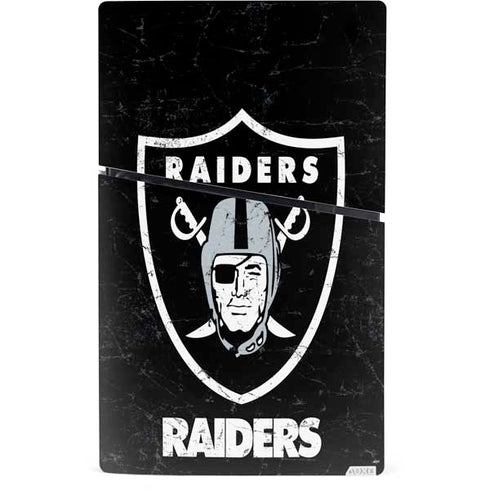 NFL Las Vegas Raiders Distressed PS5 Slim Digital Edition Bundle Skin